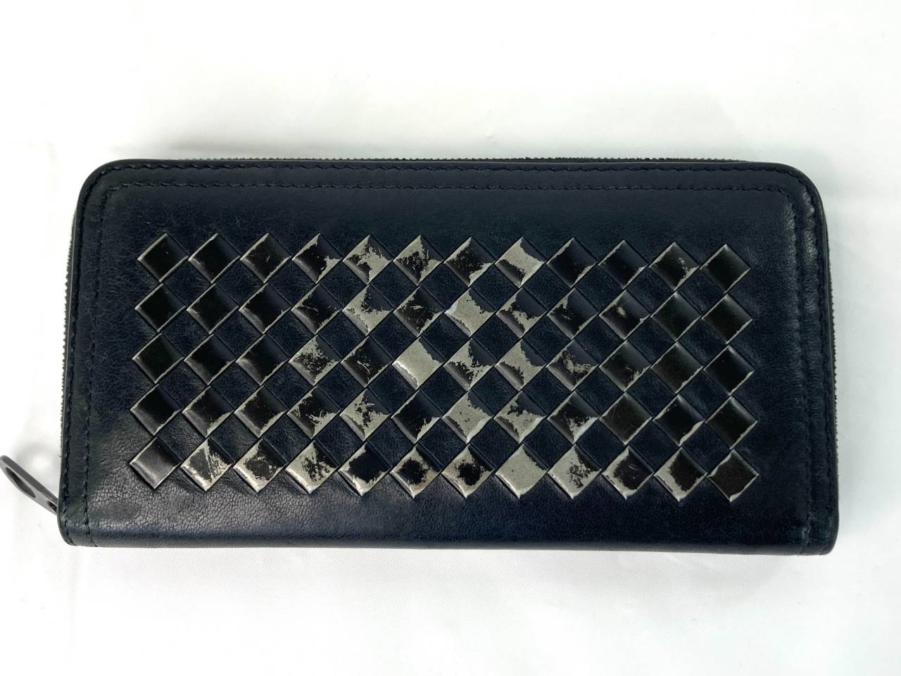 【チャック破損】ボッテガヴェネタ マキシイントレチャート 長財布 ダニエルリー期 BOTTEGAVENETA／ボッテガヴェネタ イントレチャート 長財布 修理実績