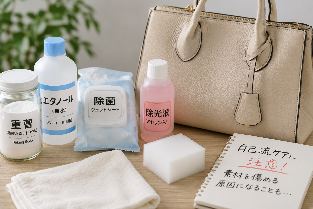 重曹やアルコールなどを使ったバッグの自己流クリーニングへの注意