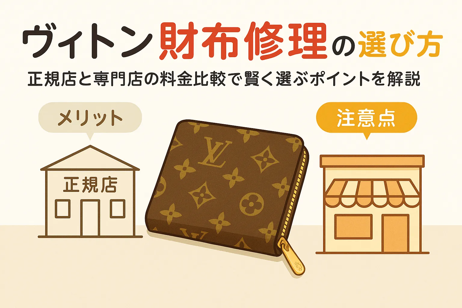 ヴィトンの修理で財布を依頼する際の料金比較