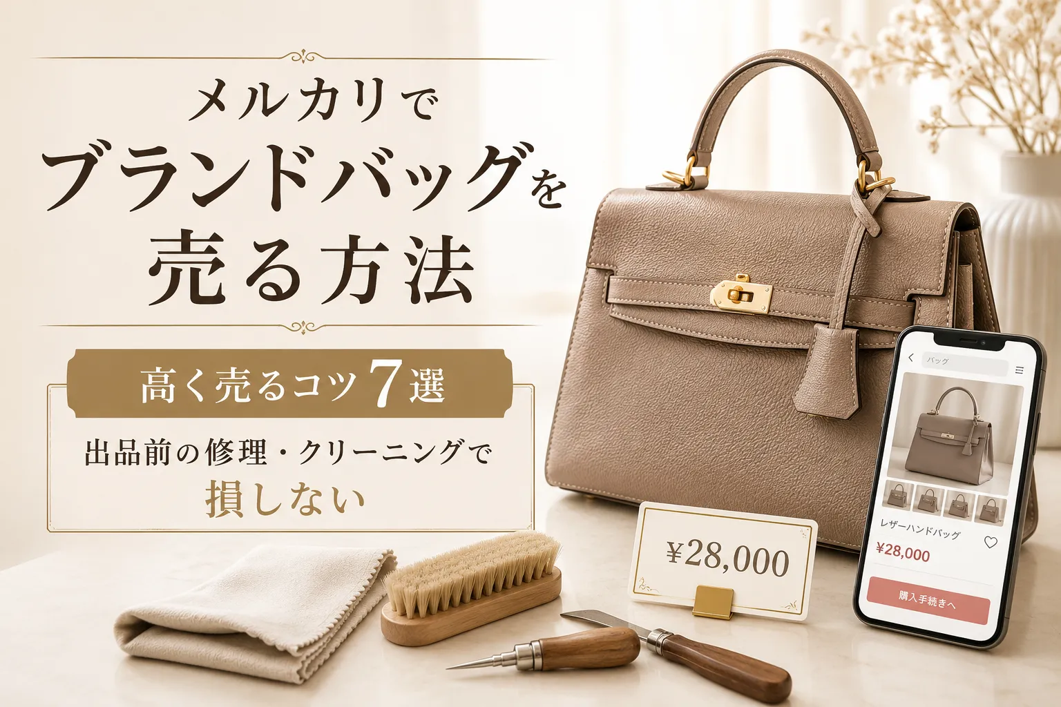 【メルカリでブランドバッグを売る方法】高く売るコツ7選！出品前の修理・クリーニングで損しない方法