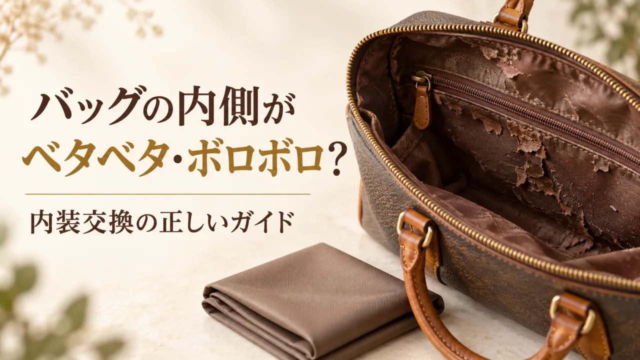 【ルイ・ヴィトン】内側のベタつき・ボロボロ剥がれ「除光液・重曹」の危険性｜正しい解決策と内装交換ガイド
